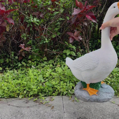 Goose Garden Statue 19 Inch Outdoor Rustic Animal Sculpture Lawn Patio Yard Art Decorative Figurine Holiday Gift