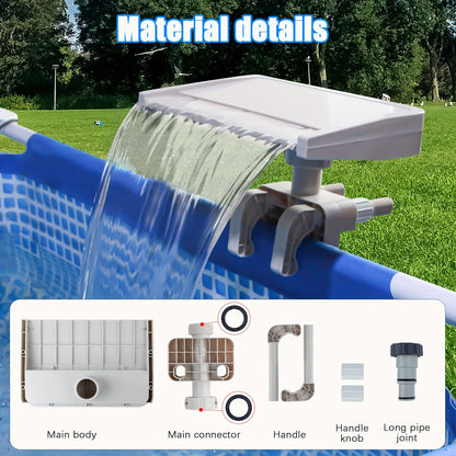 Pool Waterfall | Above Ground Pool Cascade Fountain Attachment Outdoor