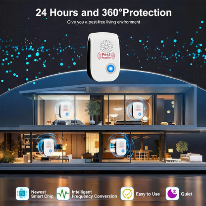 Ultrasonic Pest Repeller Plug-In 2025 Upgrade – Electronic Indoor Pest Control for Cockroaches, Mice, Rodents, Ants, Mosquitoes & Spiders, Set of 4/6/8 Units for Whole-Home Coverage