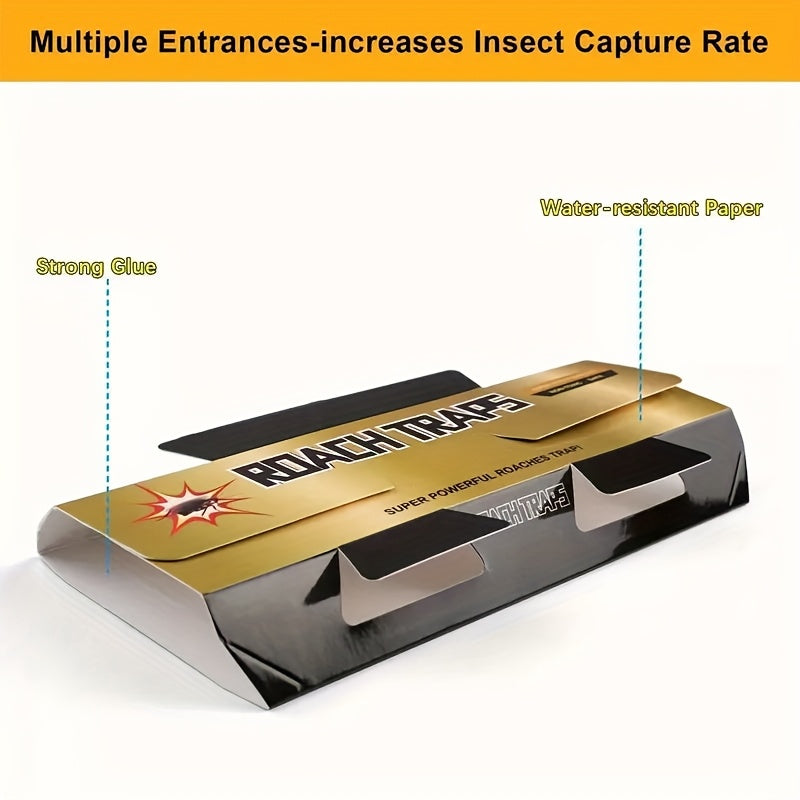 Cockroach Glue Traps Indoor – Roach Killer Sticky Trap Motel 10/20 Pack, Non-Toxic Roach Catcher for Kitchen Bathroom Basement