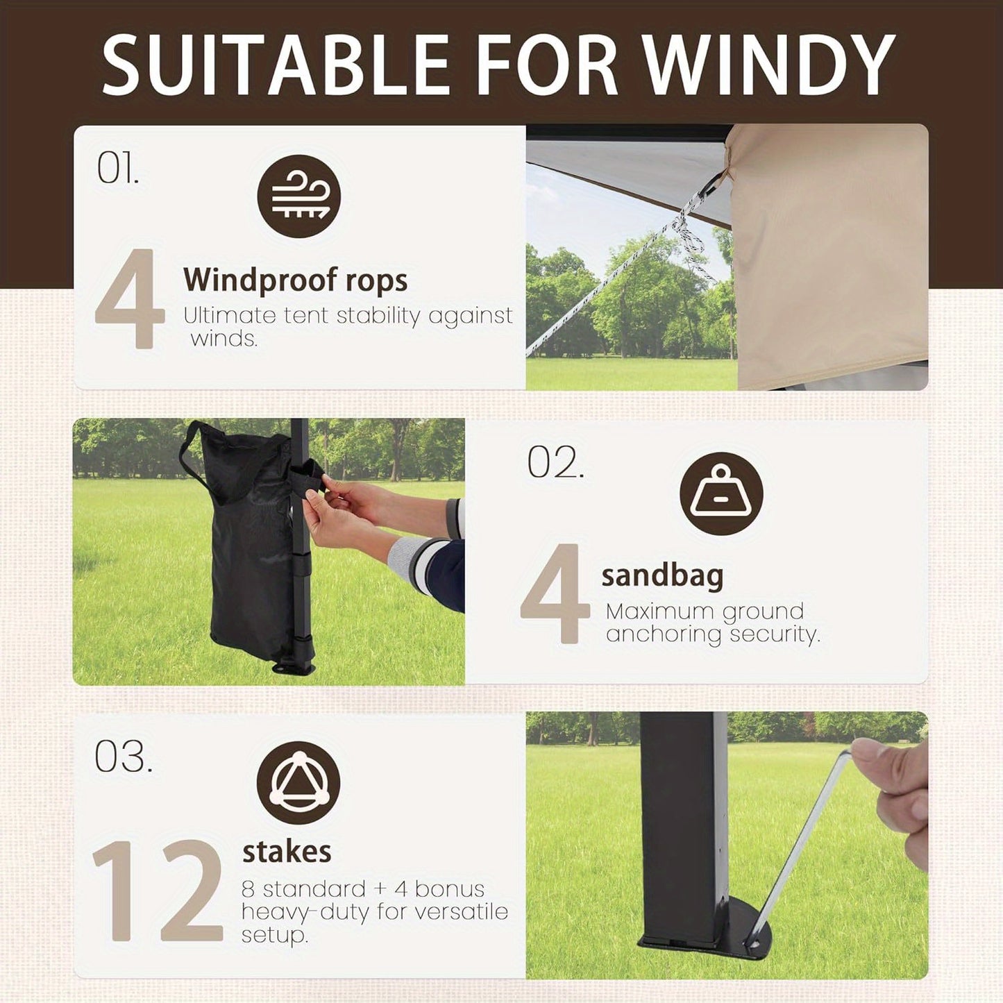 Pop Up Gazebo Tent Mosquito Netting Oxford | Patio Garden Backyard