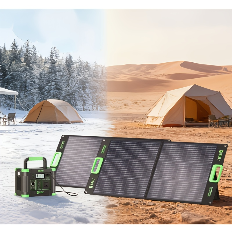[Portable Solar Panel] 100W Solar Panel for Power Station, Portable Solar Panel with 100W Capacity, Foldable Design for Backup Power, Ideal for Charging Power Stations During RV Camping Or Off-Grid Use