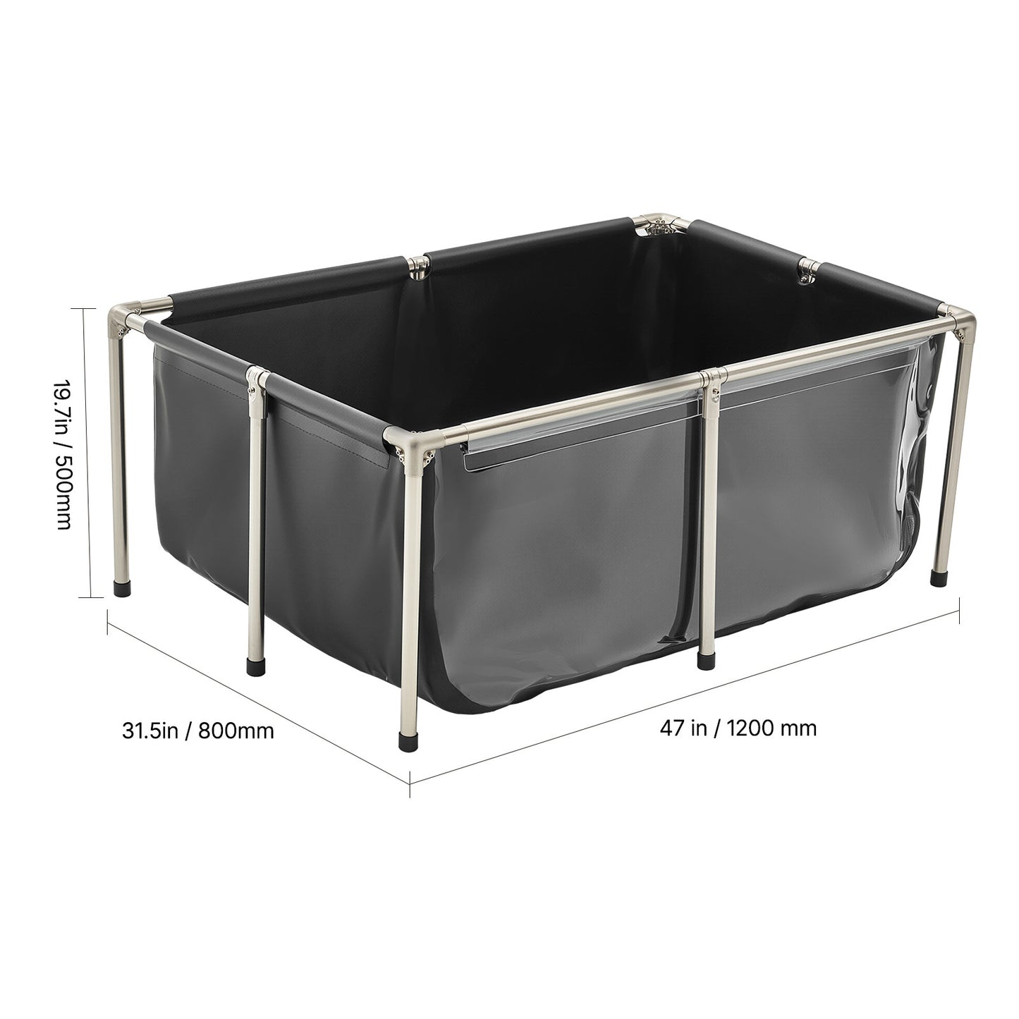 Above Ground Fish Pond PVC Canvas Koi Tank 126.8 Gal – Reinforced Triple-Layer Outdoor Pool