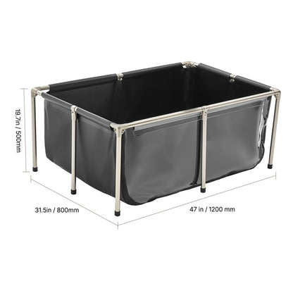 Above Ground Fish Pond PVC Canvas Koi Tank 126.8 Gal – Reinforced Triple-Layer Outdoor Pool