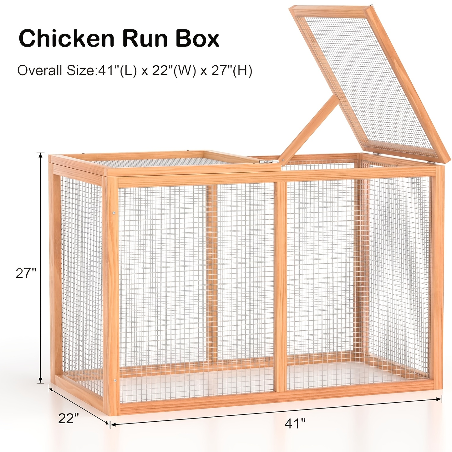 Chicken Coop with Run Large Outdoor Wooden Hen House 82 Inch Walk-in Poultry Cage for 2-4 Chickens Ducks Rabbits with Nesting Box Removable Tray Wheels