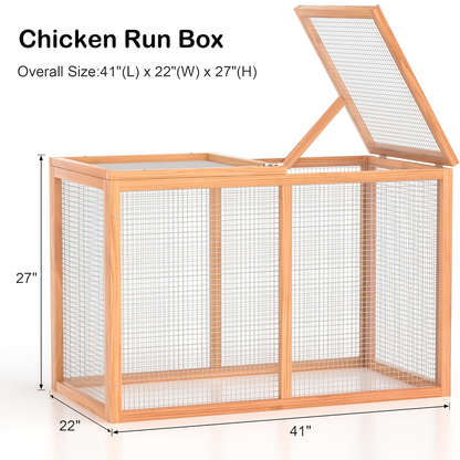 Chicken Coop with Run Large Outdoor Wooden Hen House 82 Inch Walk-in Poultry Cage for 2-4 Chickens Ducks Rabbits with Nesting Box Removable Tray Wheels