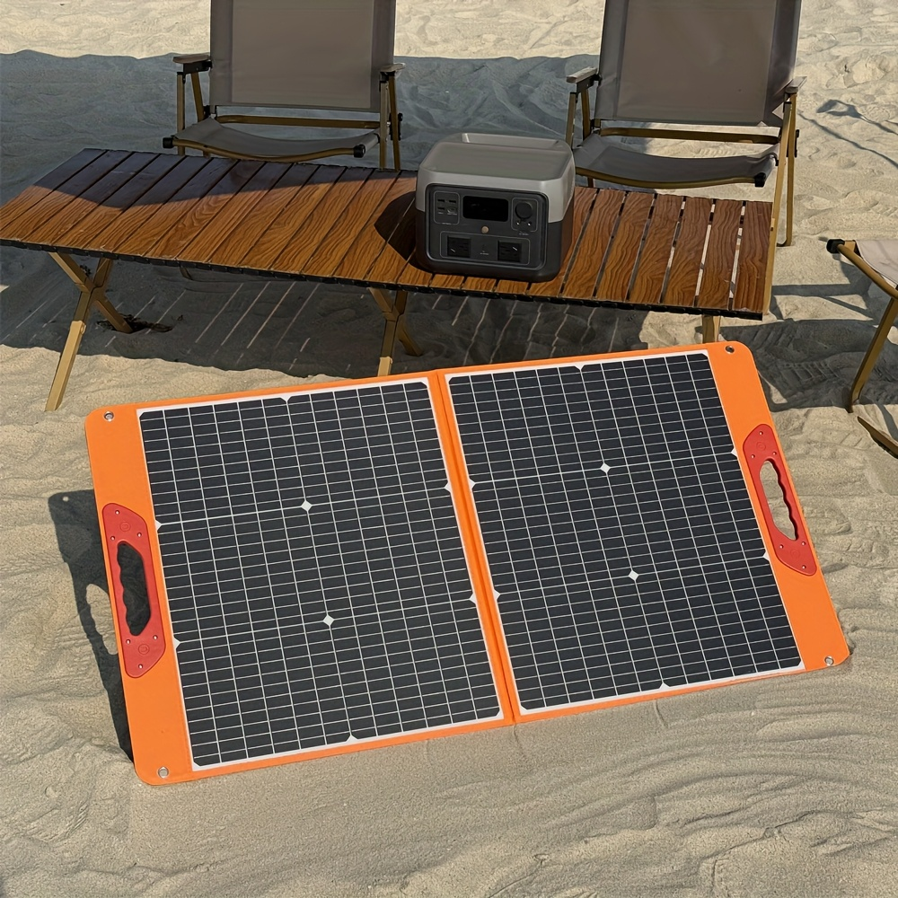 Foldable Solar Panel 200W 23.5% High Efficiency 20V Portable with 2 Brackets Solar Cable for Camping RV Power Station Off-Grid Emergency Power Outage