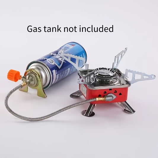 Windproof Camp Stove 3500W Portable Foldable Gas Burner Piezoelectric Ceramic Ignition Compact Lightweight for Outdoor Cooking Hiking Camping Picnic Backpacking