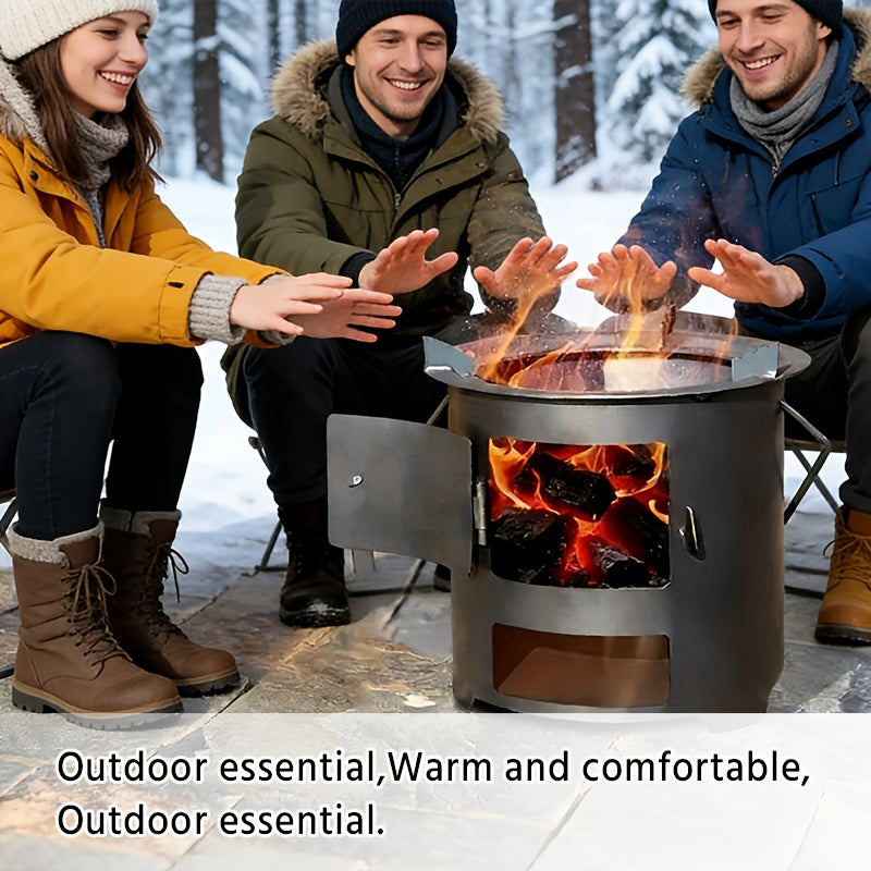 Wood Burning Stove | Portable Camping Charcoal BBQ Cooking Tea Heating