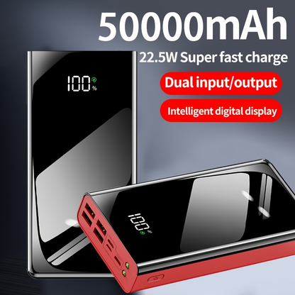 Portable Charger 50000mAh Large Capacity Power Bank LED Light Power Display Multi-Port USB-C Micro USB Fast Charge for Phones Electronics Outdoor Travel