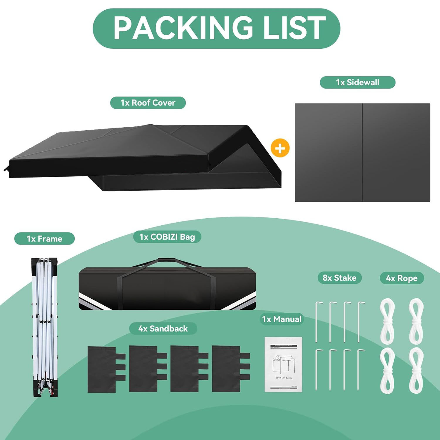 Pop Up Canopy Tent 10x10 FT 1-Key Center Lock 3 Heights Carry Bag