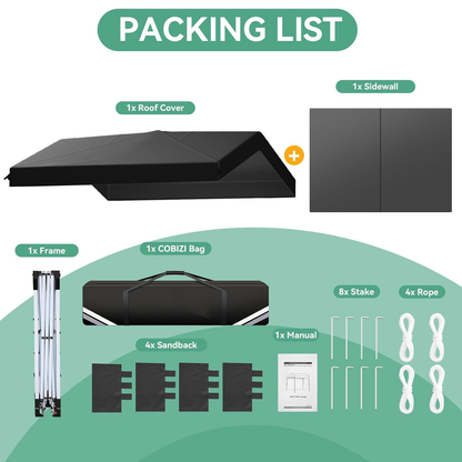 Pop Up Canopy Tent 10x10 FT 1-Key Center Lock 3 Heights Carry Bag