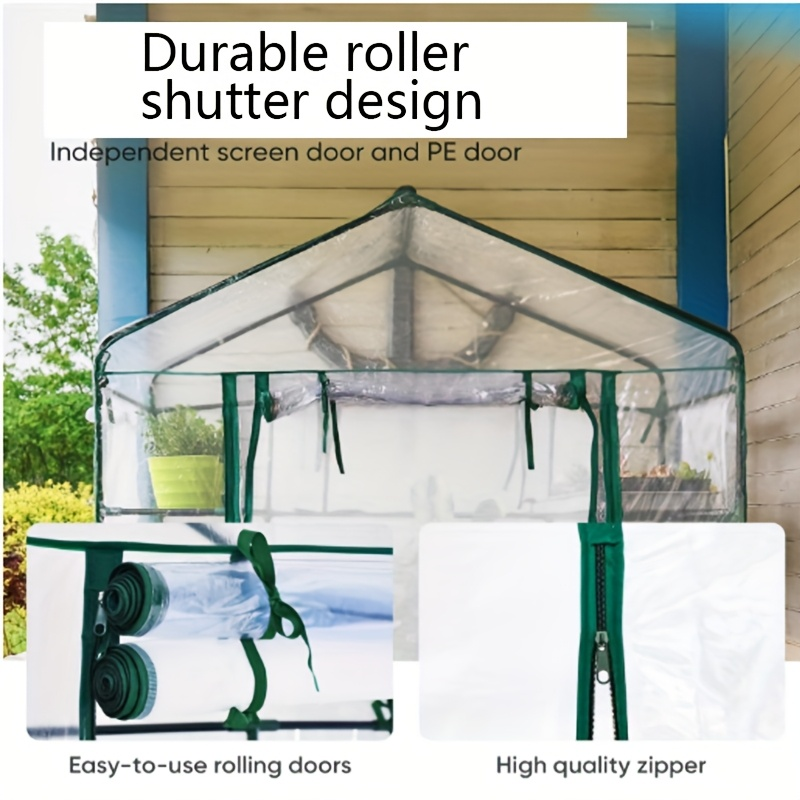Portable Greenhouse 4.7x4.7x6.4ft with 14 Shelves, Heavy Duty PE Cover Walk-In Garden Greenhouse for Outdoors & Indoors, Clear