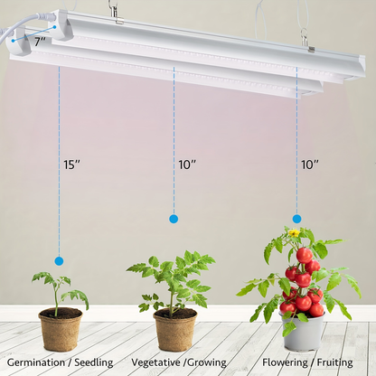 T8 Grow Light Strips 4ft 6-Pack Full Spectrum 270W | Pink White Spectrum LED 1620W Equivalent | Indoor Plants Greenhouse Seedling Veg Bloom Shelf