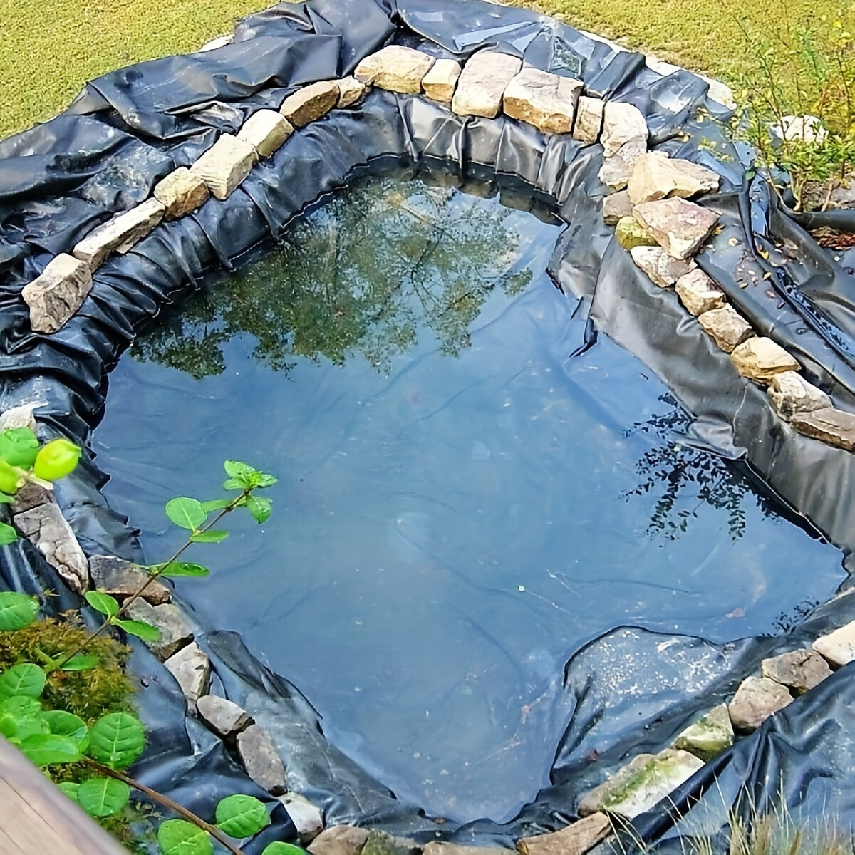 Pond Liner 5x10FT Black – Anti-Seepage Film for Fish & Koi Pond