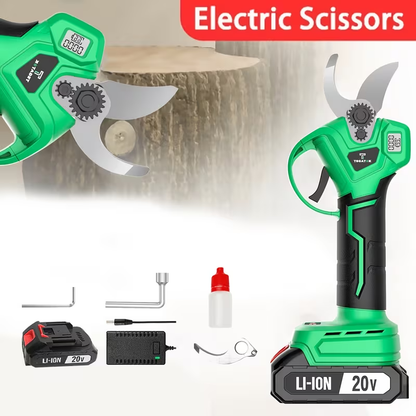20V Cordless Pruning Shears Upgraded Electric Tree Pruner with Display Screen, Replaceable Blade, 1 or 2 Batteries & Storage Bag for Branch Cutting & Garden Pruning