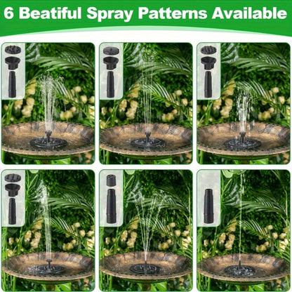 Solar Fountain Pump | 6 Nozzle IPX8 Bird Bath Garden Pool Pond Float
