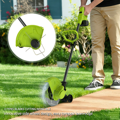 Cordless Lawn Mower 3-in-1 | Trimmer Edger Small Yard Patio Garden