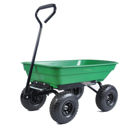 Garden Dump Cart Heavy Duty 330LBS | Steel Frame Pneumatic Tires Lawn Yard Farm Utility Wagon