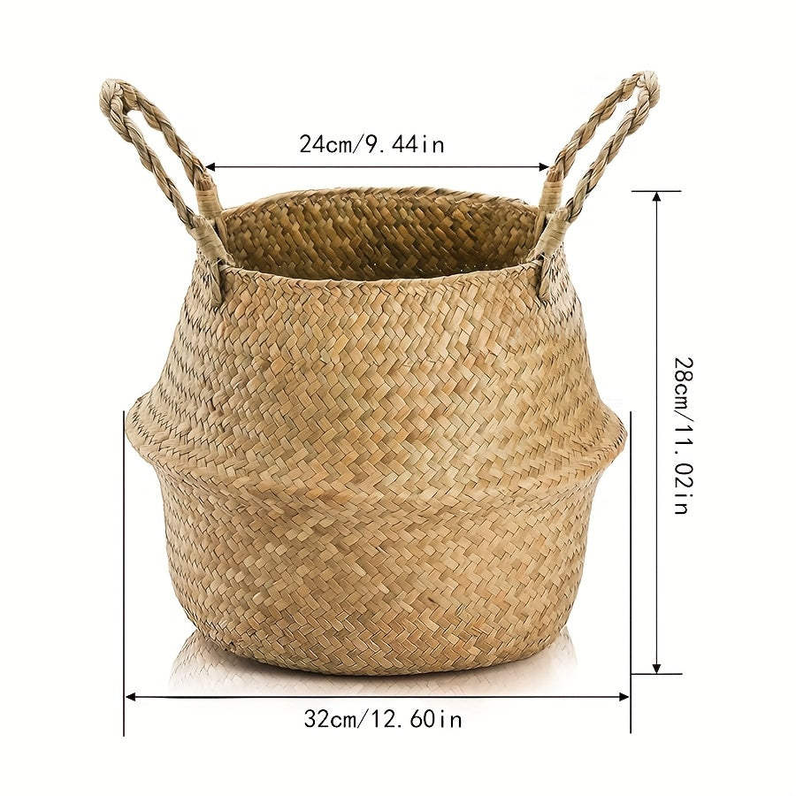 Woven Storage Baskets Set of 2 | Laundry Picnic Beach Shopping Tote