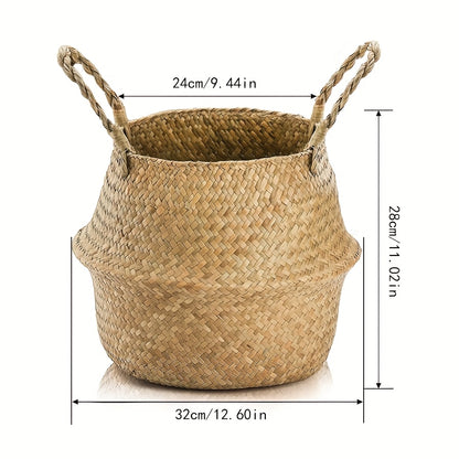 Woven Storage Baskets Set of 2 | Laundry Picnic Beach Shopping Tote