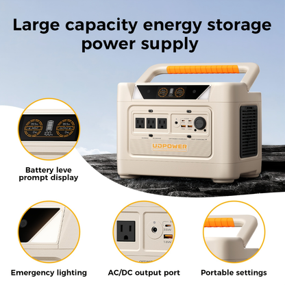 LiFePO4 Power Station 600W 595Wh Solar Generator 9 Outputs AC PD USB-C DC LED for Home Camping RV Travel Emergency Backup Off-Grid Power Supply