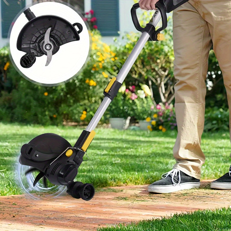 Electric Lawn Mower Cordless 110-240V Lithium-Ion Battery 4A Power with LCD Display Adjustable Cutting Height Easy Start for Small to Medium Yards Various Lawn Types