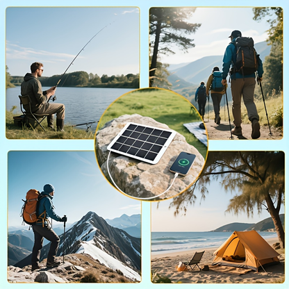 [Portable Solar Panel] Lightweight Portable Solar Panel Solar Panel Winter Outdoor Solar Charger with USB Safe Charging Stabilizer Battery Charger Mobile Phones, Flashlights, Fans Outdoor Camping Home, Portable Backup Power, Lightweight Charger