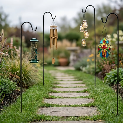 Shepherd Hooks 4 Pack Heavy Duty Metal Garden Stakes for Hanging Plant Baskets Solar Lights Bird Feeders Wind Chimes Outdoor Decor 47 & 63 Inch