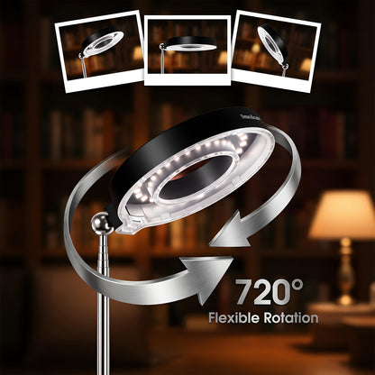 Grow Light for Indoor Plants 4-Head Full Spectrum | 720° Rotatable Retractable Pole 4 Dimming Modes Auto Timer 3/6/9H USB | Desktop Potted Plants