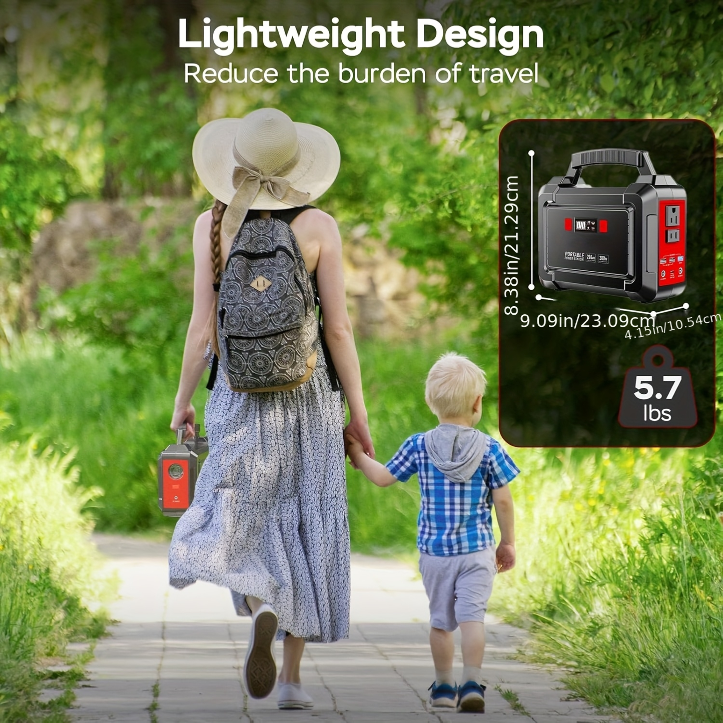 Portable Power Station 300W 296Wh Solar Generator LiFePO4 Battery Backup with AC Outlet USB QC3.0 for Camping RV Travel Home Emergency Outdoor