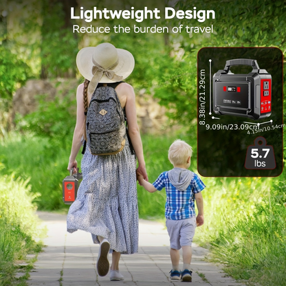 Portable Power Station 300W 296Wh Solar Generator LiFePO4 Battery Backup with AC Outlet USB QC3.0 for Camping RV Travel Home Emergency Outdoor