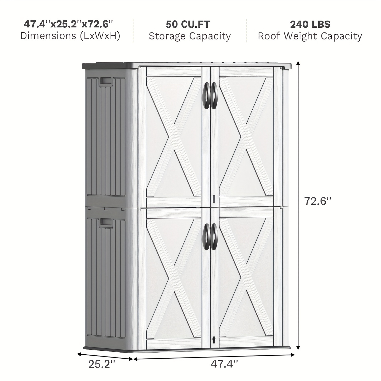 Resin Deck Box Lockable Outdoor Storage, 260 & 520 Gal