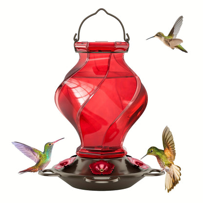 Hummingbird Feeder | Glass Spiral 5 Station Hanging Garden Yard Decor