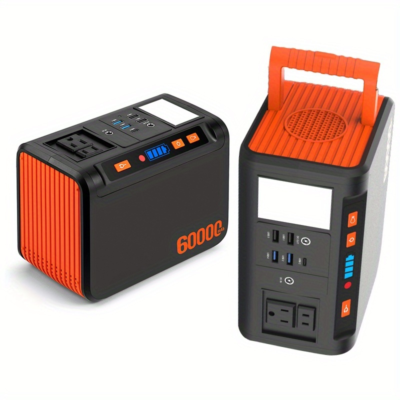Outdoor Power Bank Portable Power Station 88Wh/222Wh – 100W/250W, 2×110V AC, DC/USB/USB-C, LED Light, Optional 40W Solar Panel for Camping, Hiking & Emergency