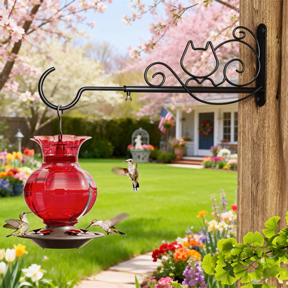 Hummingbird Feeder | Glass Spiral 5 Station Hanging Garden Yard Decor