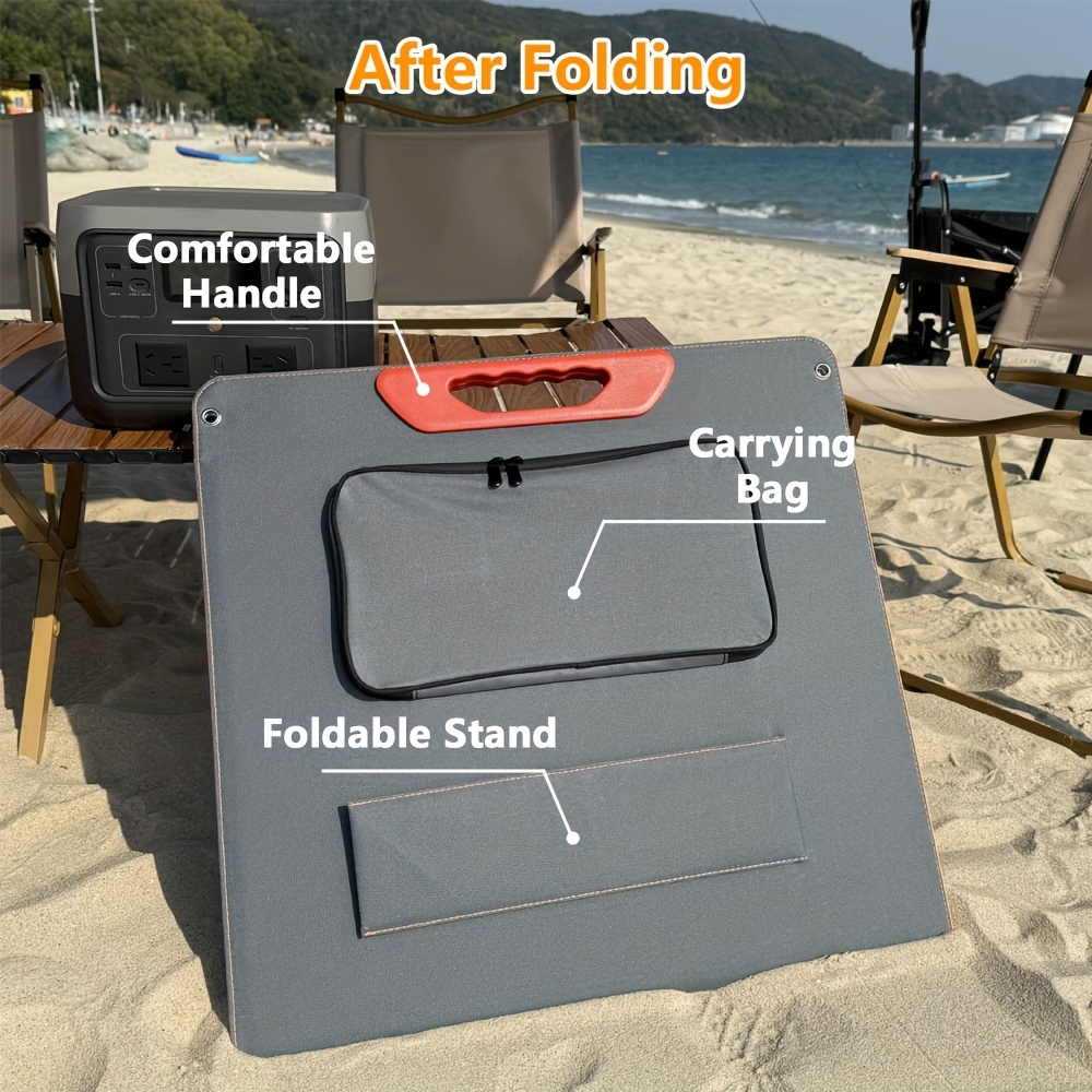 Foldable Solar Panel 200W 23.5% High Efficiency 20V Portable with 2 Brackets Solar Cable for Camping RV Power Station Off-Grid Emergency Power Outage