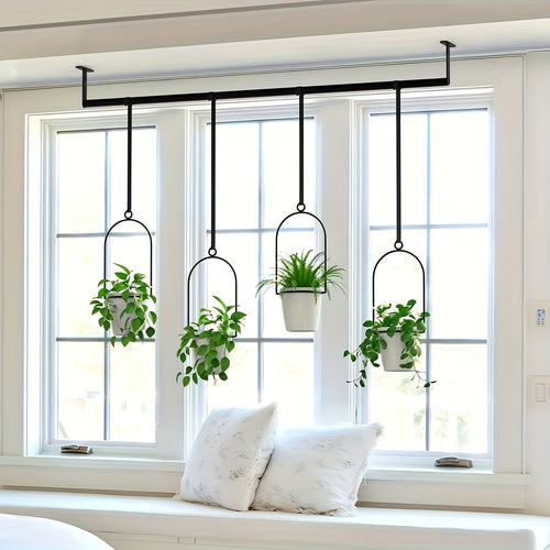 Hanging Planter | Adjustable Metal Wall Rack Indoor Herb Window Pot
