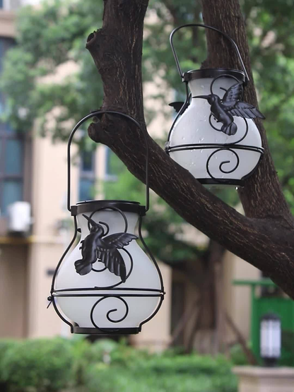 Solar Hummingbird Flame Torch Lights Outdoor Waterproof IP44 Hanging Flickering Garden Lanterns Patio Yard Pathway Decor Stake Lights