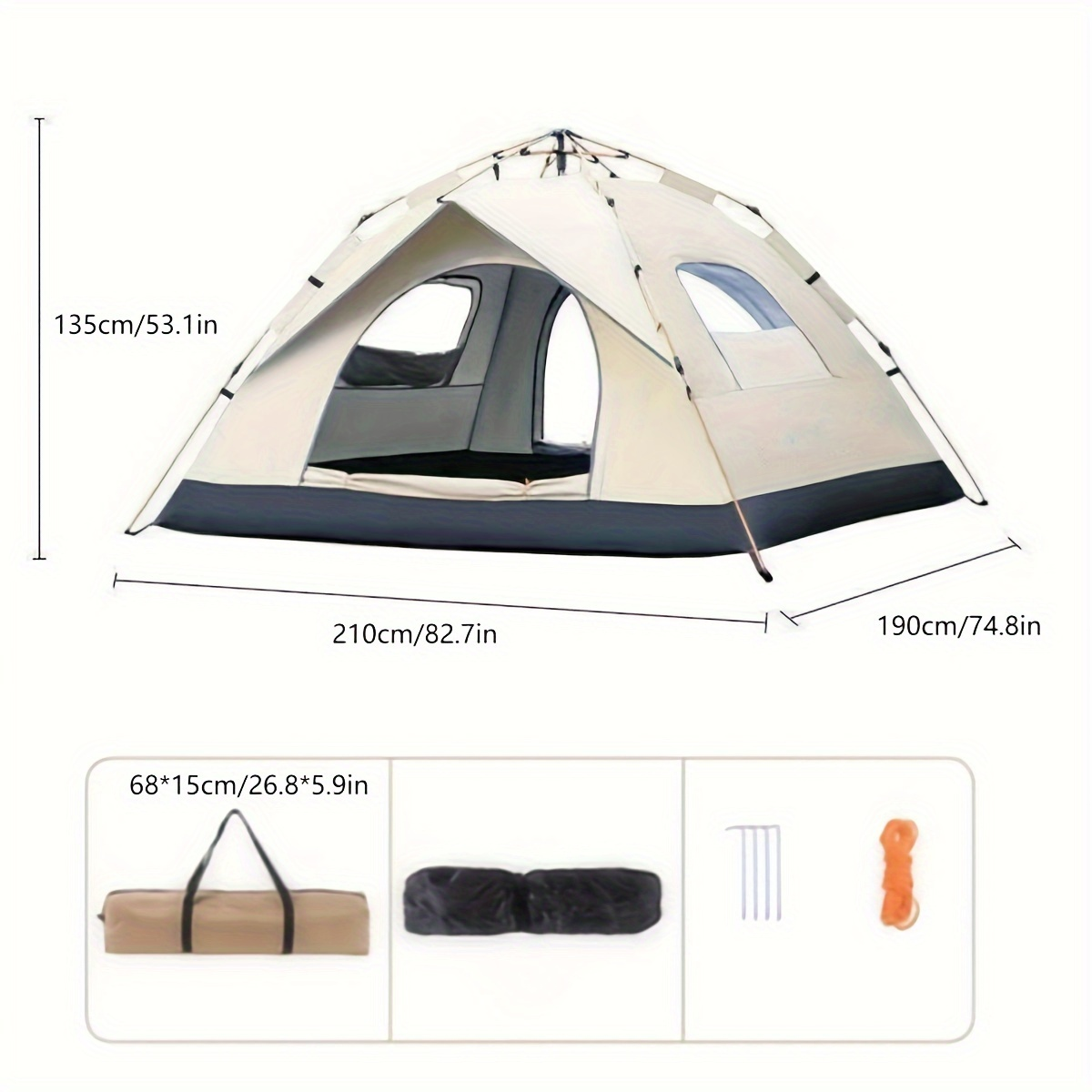 Outdoor Camping Tent 4 Person Automatic Pop Up Sun Protection Fishing