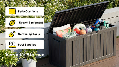 Deck Box XL Resin Lockable Weatherproof UV | Patio Pool Cushion Garden