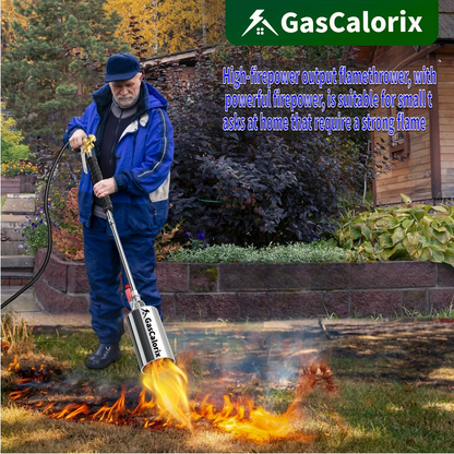 Weed Burner Torch Propane with 10ft Hose & Turbine Trigger, High-Output Flame Weeder with 1lb Cylinder Converter for Garden Weeding, Ice & Snow Melting, Wood Burning, Outdoor Use – Gas Tank Not Included