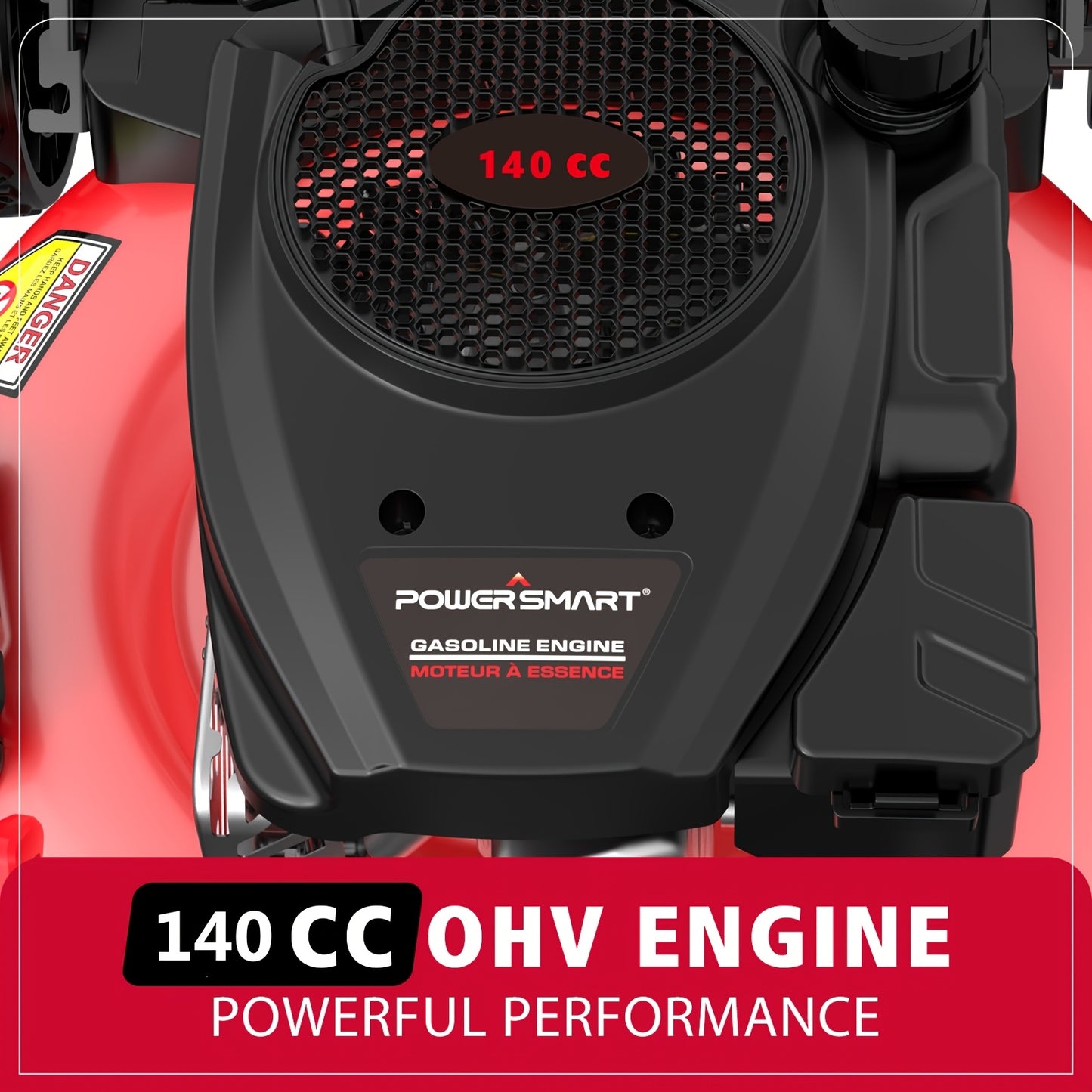 Gas Lawn Mower 18-Inch 140cc 4-Stroke Engine 3-in-1 Push Mower with Rear Bag Side Discharge Mulching 6-Position Height Adjustment Walk-Behind