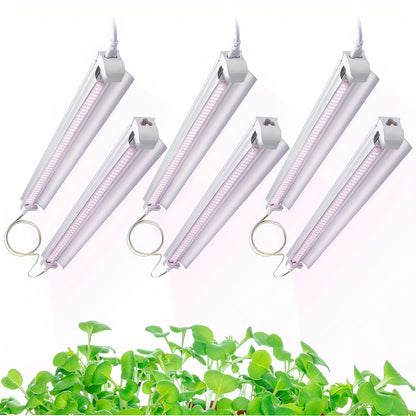 T8 Grow Light Strips 4ft 6-Pack Full Spectrum 270W | Pink White Spectrum LED 1620W Equivalent | Indoor Plants Greenhouse Seedling Veg Bloom Shelf