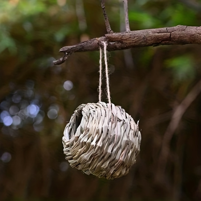 Hummingbird Nest House Handwoven Outdoor Garden Patio Bird Nest - Spherical Design Comfortable Nesting Shelter for Small Birds, Wildlife Habitat Decor