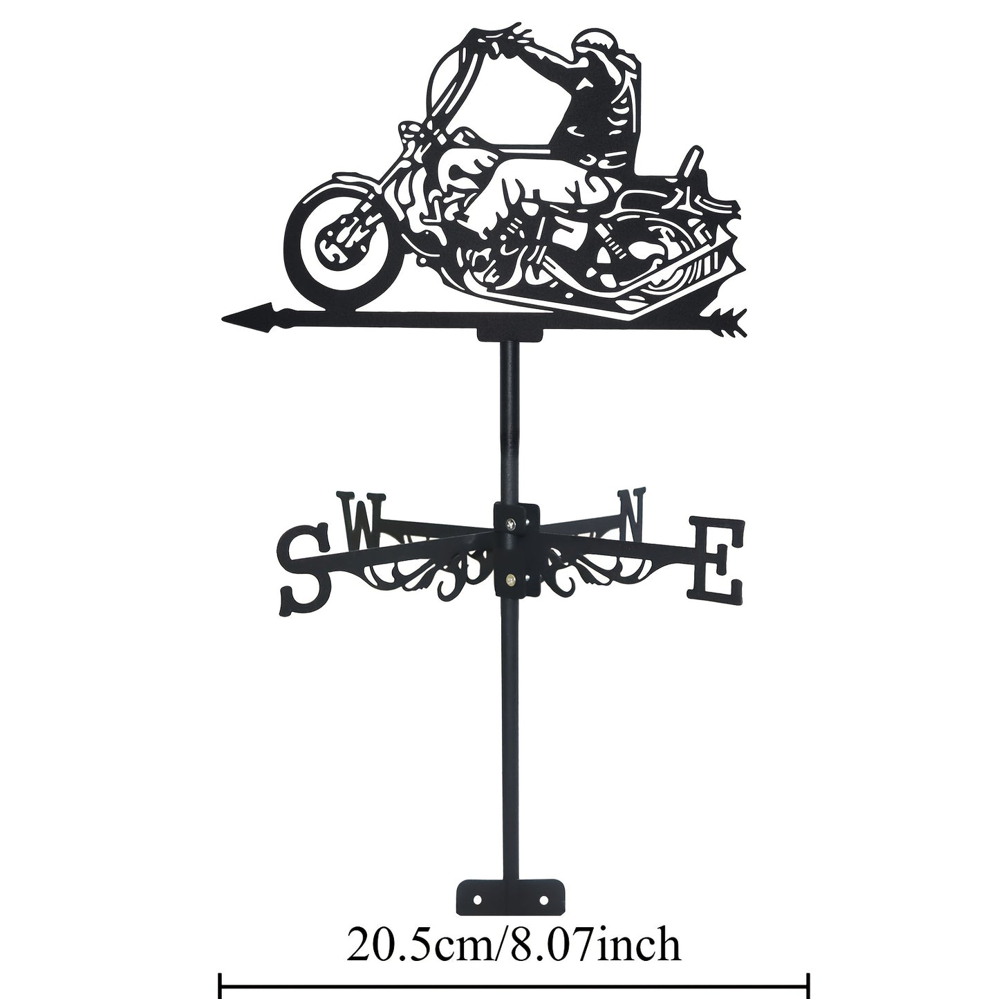 Weathervane | Metal Motorcycle Garden Yard Roof Wind Direction Decor