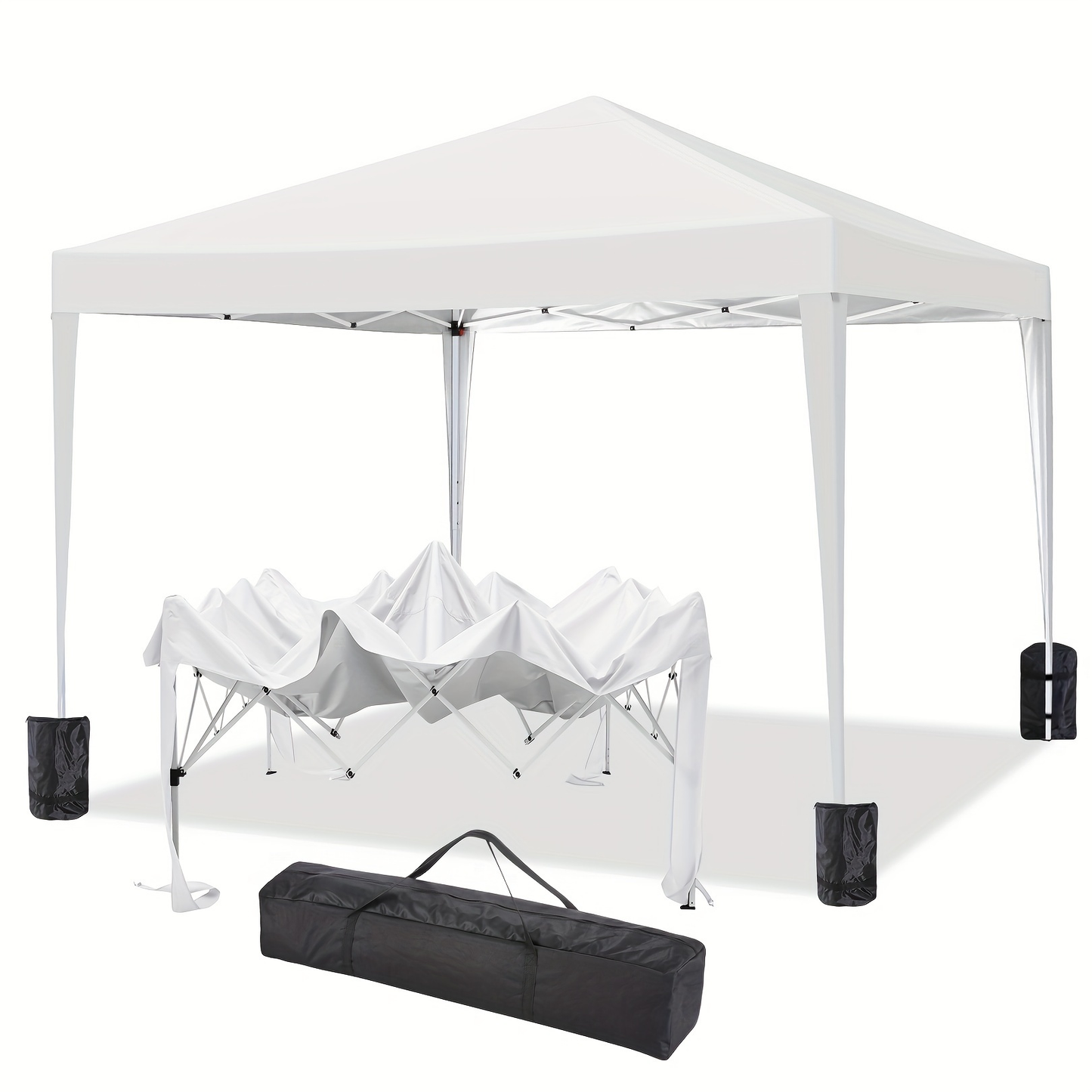Pop Up Canopy Tent 10x10ft UPF50+ Waterproof Portable Gazebo Sandbags