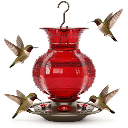 Hummingbird Feeder | Glass Spiral 5 Station Hanging Garden Yard Decor