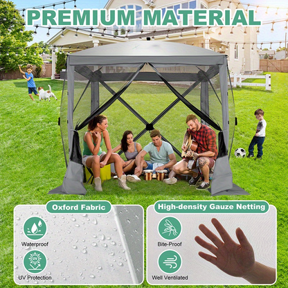 Pop Up Gazebo 8x8ft Mesh Screen Tent Portable Camping Garden Picnic