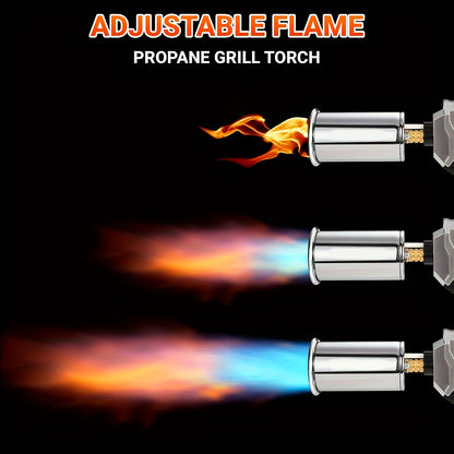 Propane Torch Flamethrower 24 Inch, Adjustable Flame Weed Burner & BBQ Grill Torch for Steak Searing, Charcoal Igniter, Campfire Starter, Creme Brulee, Sous Vide Cooking – Tank Not Included